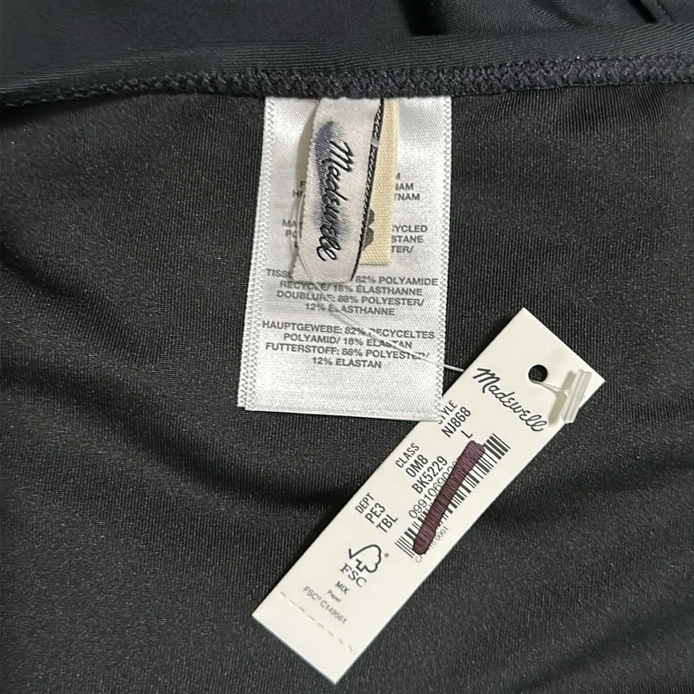 Madewell Cinched Cutout One-Piece Swimsuit in True Black - Picture 7 of 9